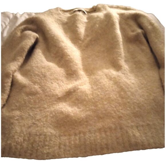 Loft Womens Size LP (12-14) Oatmeal Beige Roll Neck Crew  Oversized Sweater - Picture 4 of 9